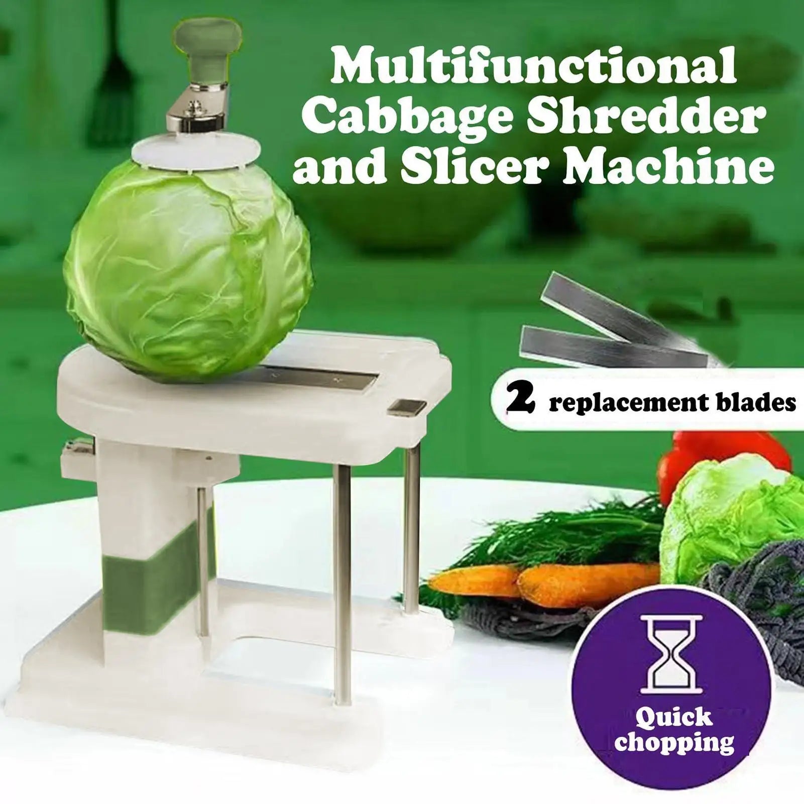 Manual Cabbage Shredder & Slicer for Sauerkraut & Coleslaw Vegetable Shredder Slicer Peaceful Pleasures Health and Wellness