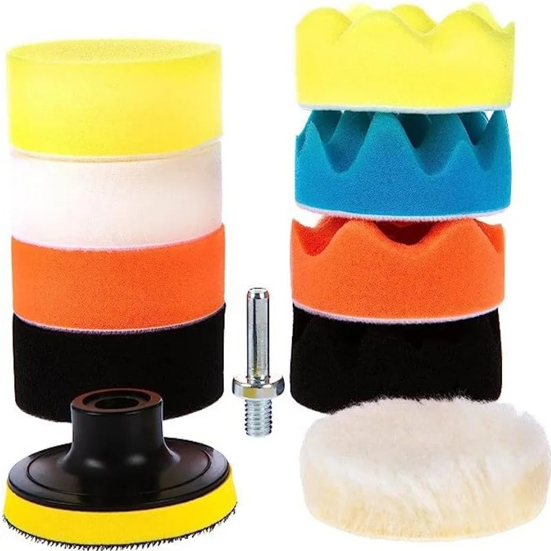 11-Piece Car Polishing Pads Set – 3/5/7 Inch Sponge & Wool Peaceful Pleasures Health and Wellness 3 inches