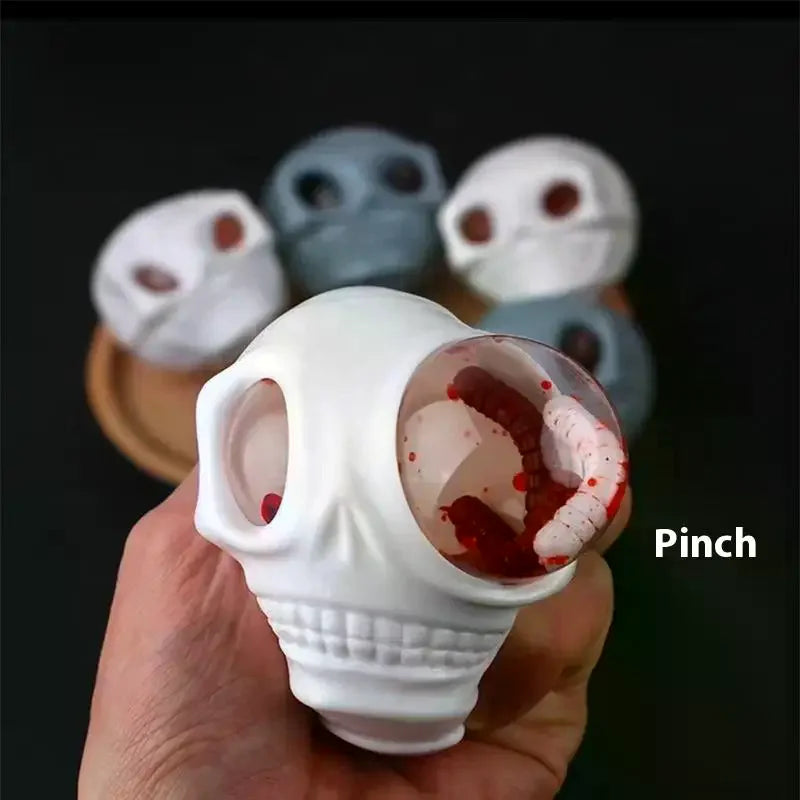 Squeezable Skull Halloween Stress Ball Fidget Decompression Toy