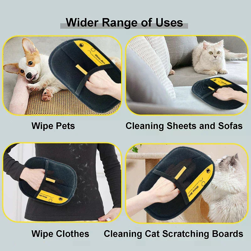Pet Hair Removal Glove for Cats & Dogs | Silicone Grooming Mitt