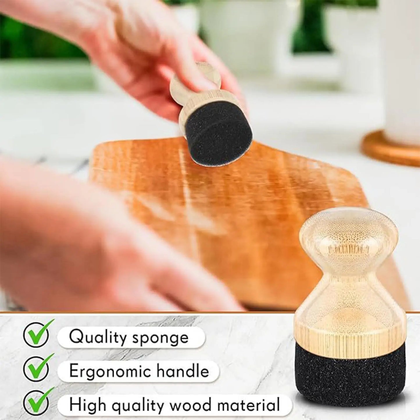 Mineral Oil Applicator Scrub Brush for Cutting Boards & Butcher Block Wood Care Applicator Brush Peaceful Pleasures Health and Wellness