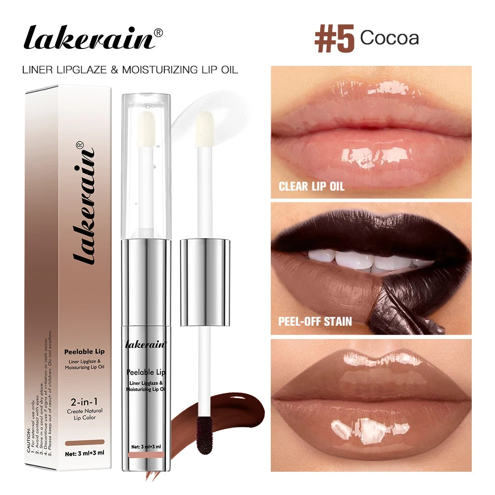 Peel Off Lip Liner & Lip Gloss Duo – Waterproof Matte Long Lasting Lip Liner & Gloss Peaceful Pleasures Health and Wellness 5Cocoa
