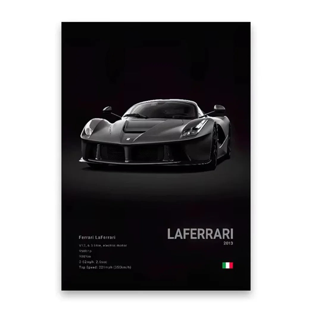 Famous Cars 918 GT3 G63 STO SLS Canvas Wall Art Print Poster Modern Home Decor Unframed Birthday Gift for Car Enthusiasts Peaceful Pleasures Health and Wellness