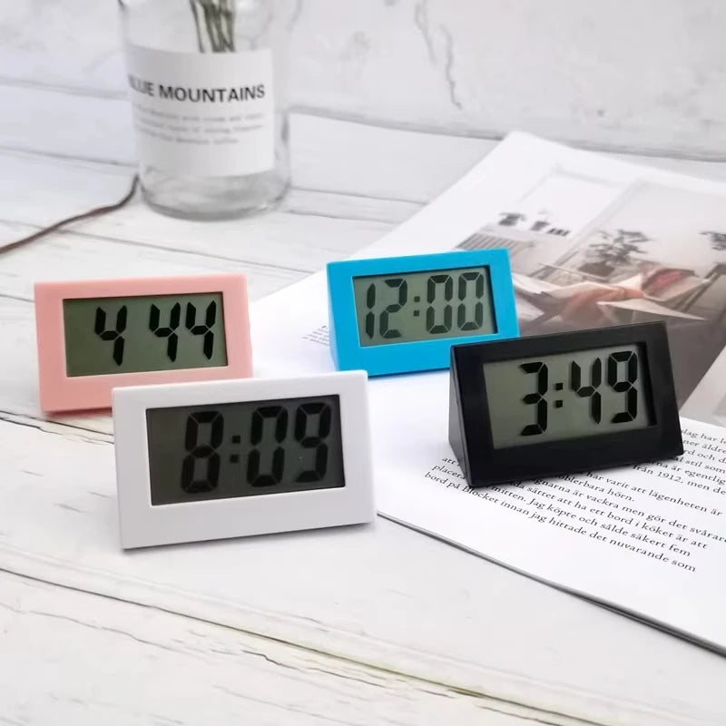 Mini LED Digital Desktop Clock Simple Small Portable Mute Big Digits Electronic Clock For Bedroom Elderly Student Exam Peaceful Pleasures Health and Wellness