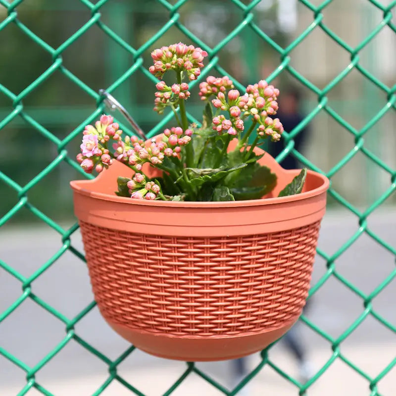 Imitation Rattan Weaving Creative Flower Planter Garden Pot Flowerpot