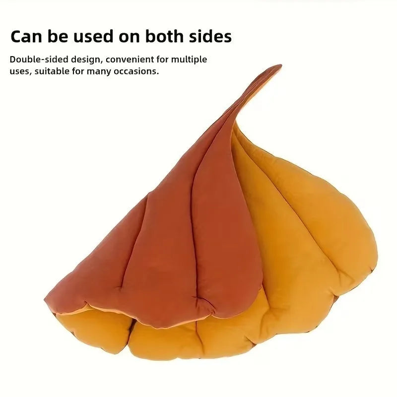 Leaf Shaped Cat & Dog Bed Mat – Soft Washable Non-Slip Cushion