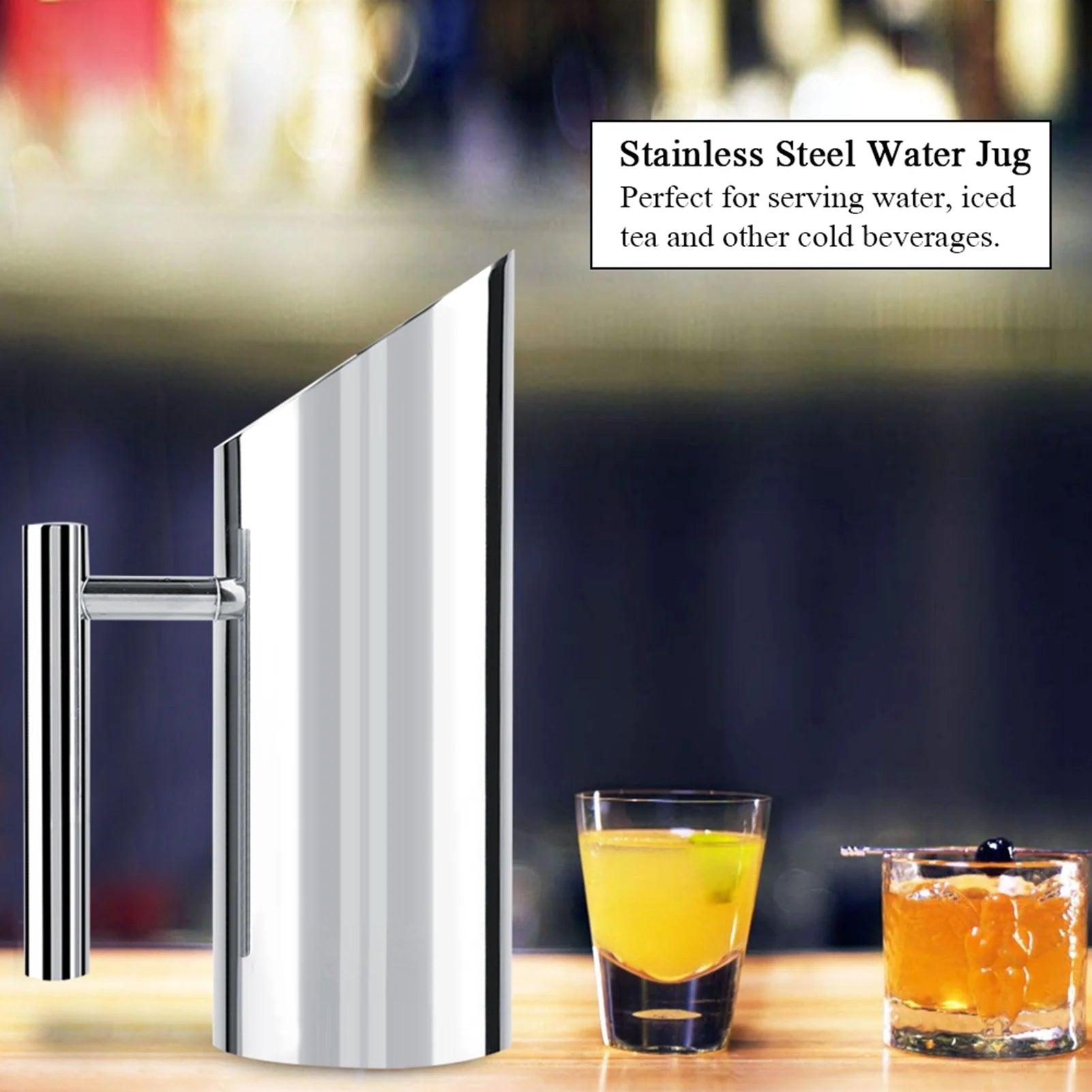 New 1/1.5/2L Pitcher Pot Stainless Steel Kitchen Cold Wine Pitcher Pot Juice Water Jug Kettle Home Bar Hotel KTV Drinking Tool Peaceful Pleasures Health and Wellness