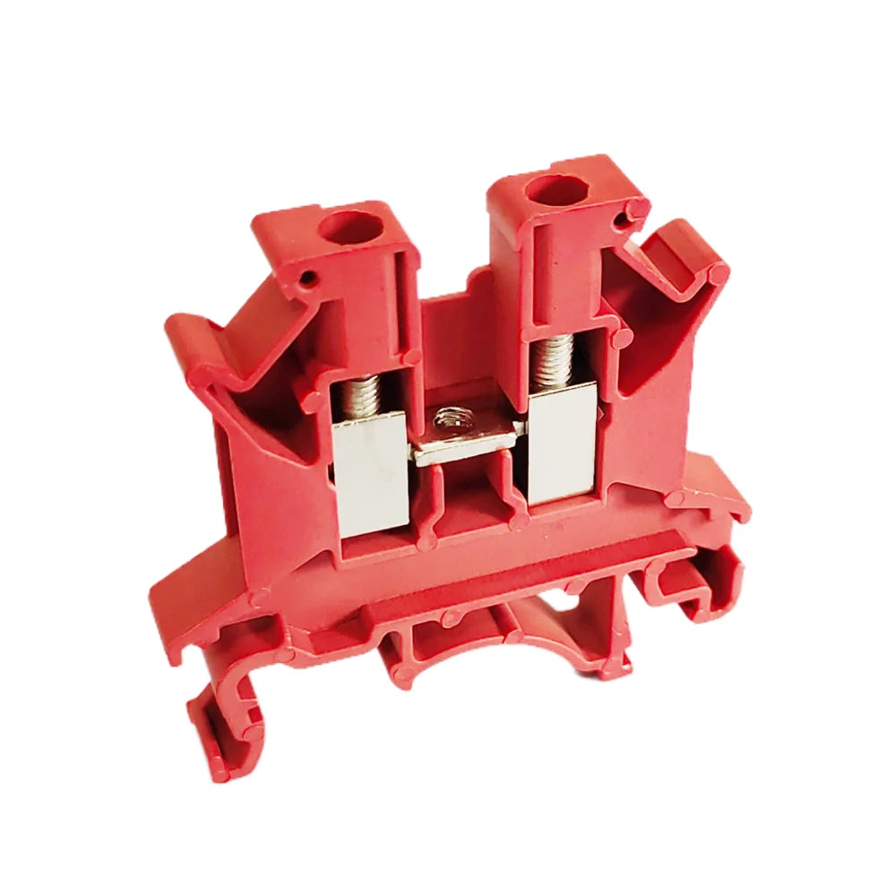10/50/100PCS UK2.5B DIN Rail Terminal Block Screw Clamp Connector UK2.5 2.5mm² Cable Electrical Connector Peaceful Pleasures Health and Wellness UK2.5B-Red 100PCS