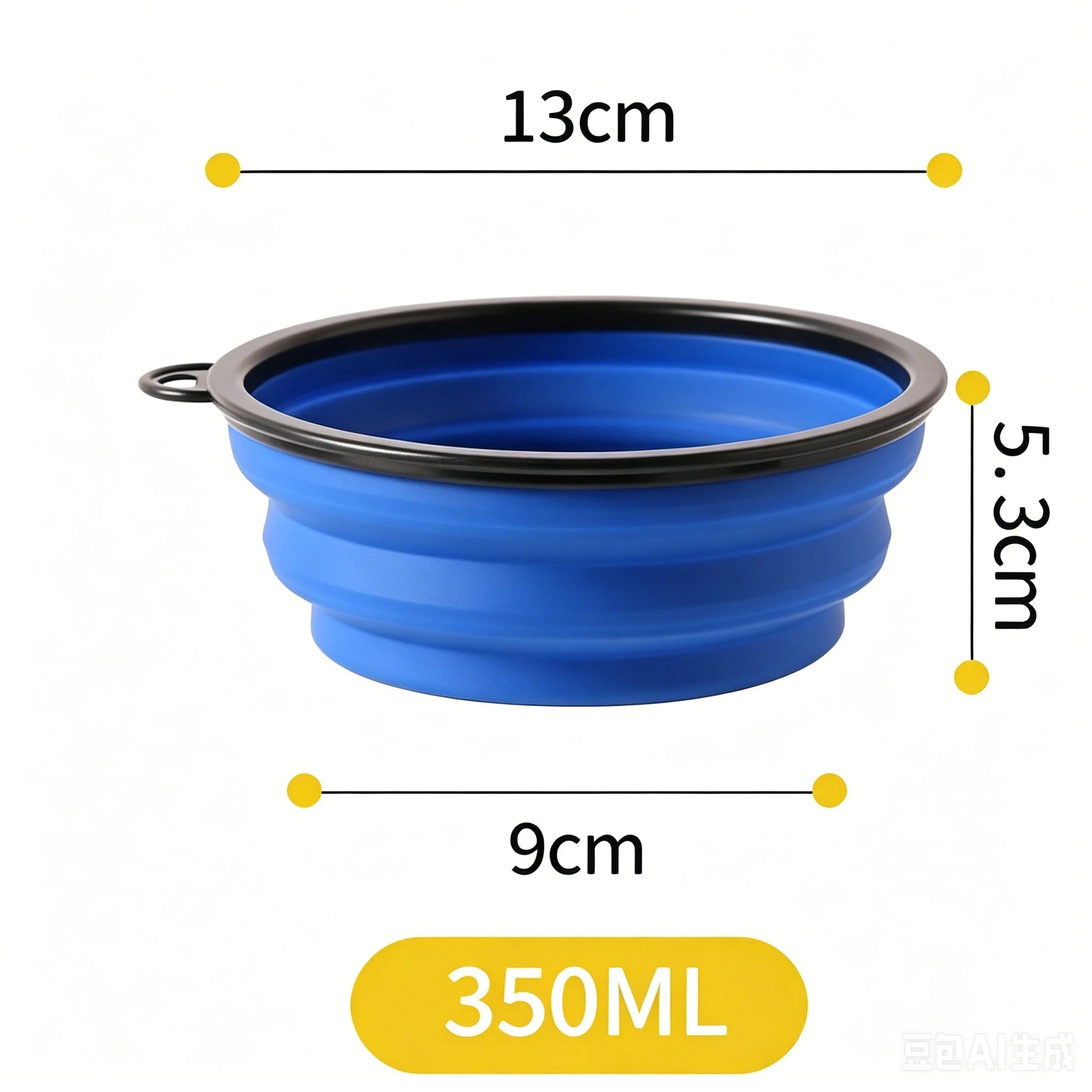 Dog Folding Bowl Portable Dog Travel Bowl Dog Food Water Bowl for Outdoor Walking Silicone Dog Food Water Bowl with Bowl Lip Peaceful Pleasures Health and Wellness