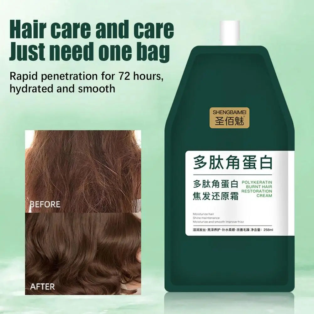 Keratin Polypeptide Hair Mask 258ml – Repair Dry, Damaged & Heat-Treated Hair Restoring Cream Peaceful Pleasures Health and Wellness