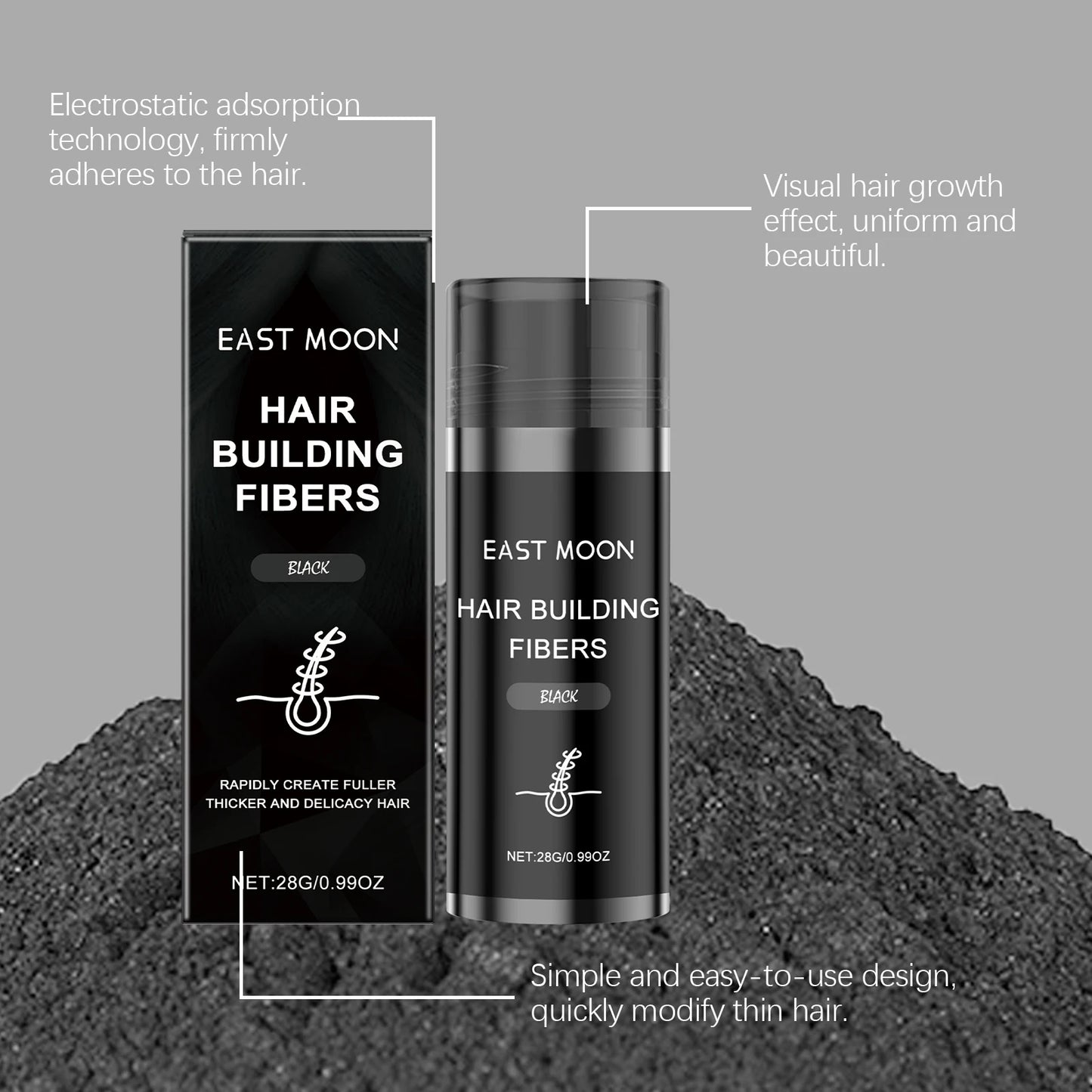 Vitamin E Hair Building Fibers Powder | Thinning Hair Cover