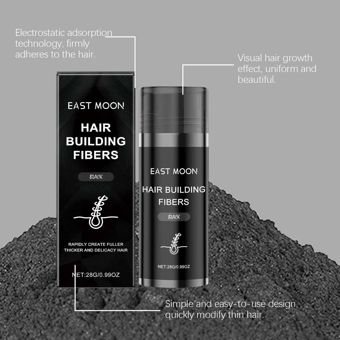 Vitamin E Hair Building Fibers Powder for Thinning Hair & Bald Spots Hair Building Fibers Oasis Select