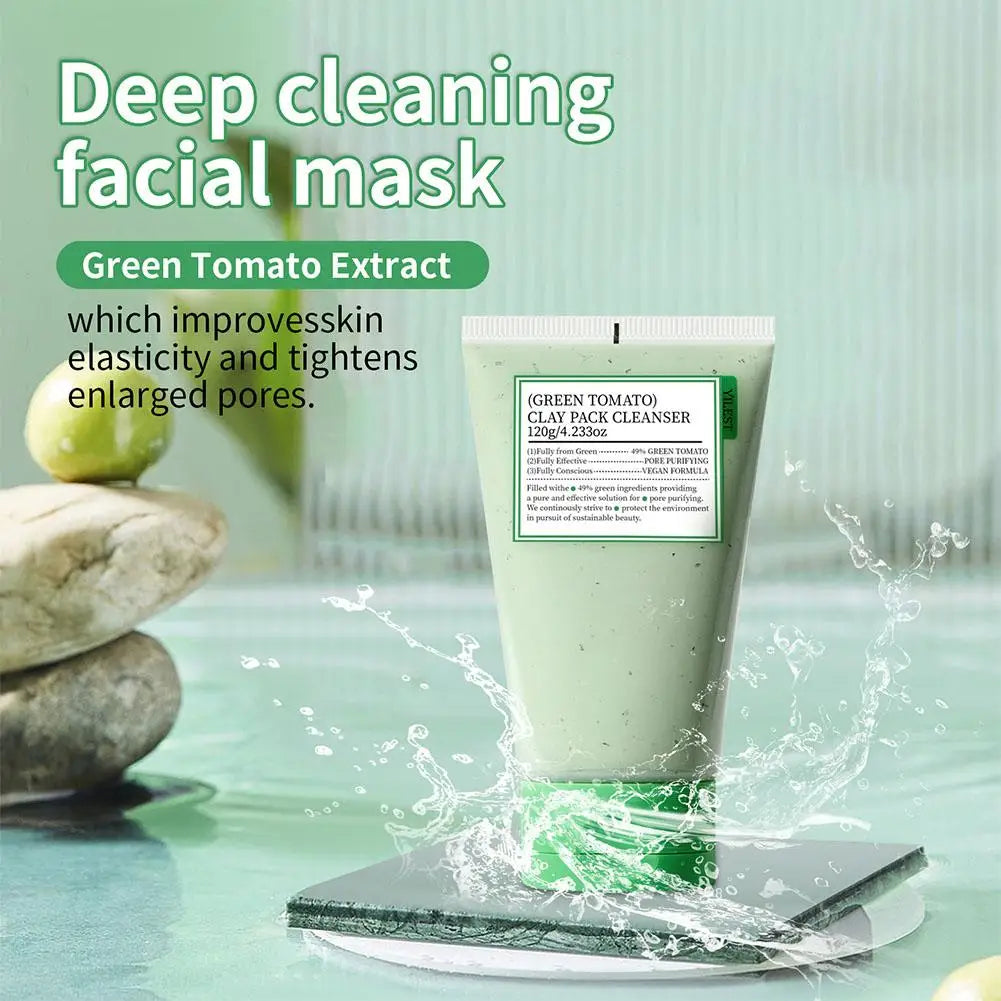 Green Tomato Mud Mask Moisturizing Pore Cleansing Refreshing Deeply Hydrating Nourishing Smoothing Facial Skin Care Peaceful Pleasures Health and Wellness
