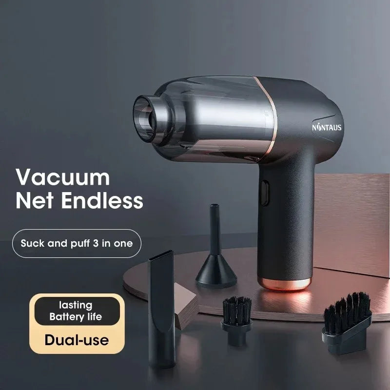 Wireless Handheld 3-in-1 Car Vacuum Cleaner Over 15KPa Strong Suction Rechargeable Portable Cordless with LED Light for Home Pet Peaceful Pleasures Health and Wellness