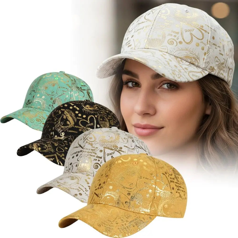 Golden Graffiti Baseball Cap – Unisex Adjustable Cotton Hat
