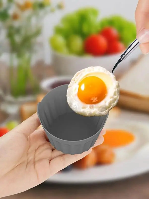 Silicone Air Fryer Egg Poacher 3 PCS Reusable Egg Poaching Cups Silicone Egg Cooker Baking Supplies For Air Fryer Ovens Peaceful Pleasures Health and Wellness