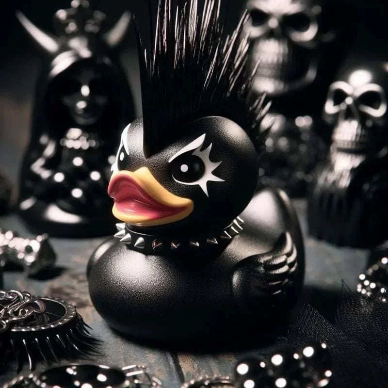 Devil Punk Duck Desktop Ornament Electric Syllable Death Rock Duck Dark Halloween Decoration Doll Peaceful Pleasures Health and Wellness