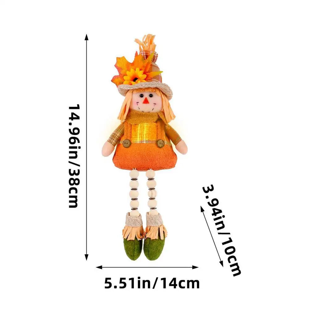 15" Fall Scarecrow Light-Up Tabletop Doll | Thanksgiving Décor