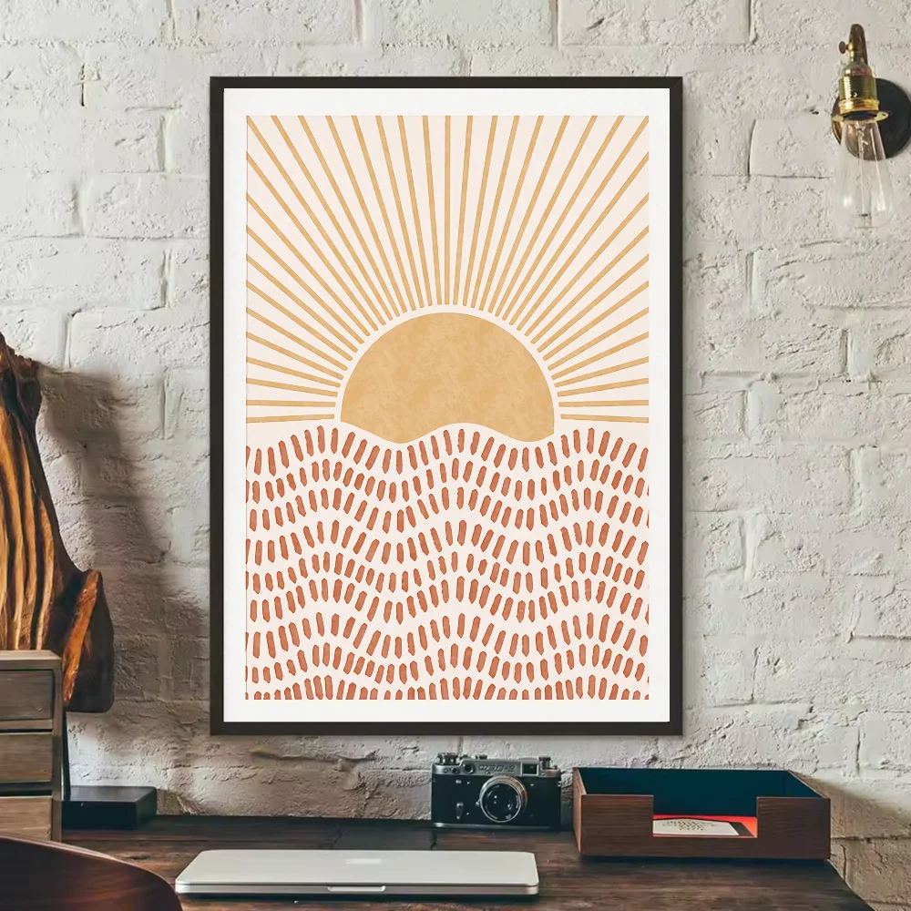 Abstract Sun Moon Woman Wall Poster | HD Waterproof PVC Art Wall Art Poster Peaceful Pleasures Health and Wellness z5 40X50cmNoframe