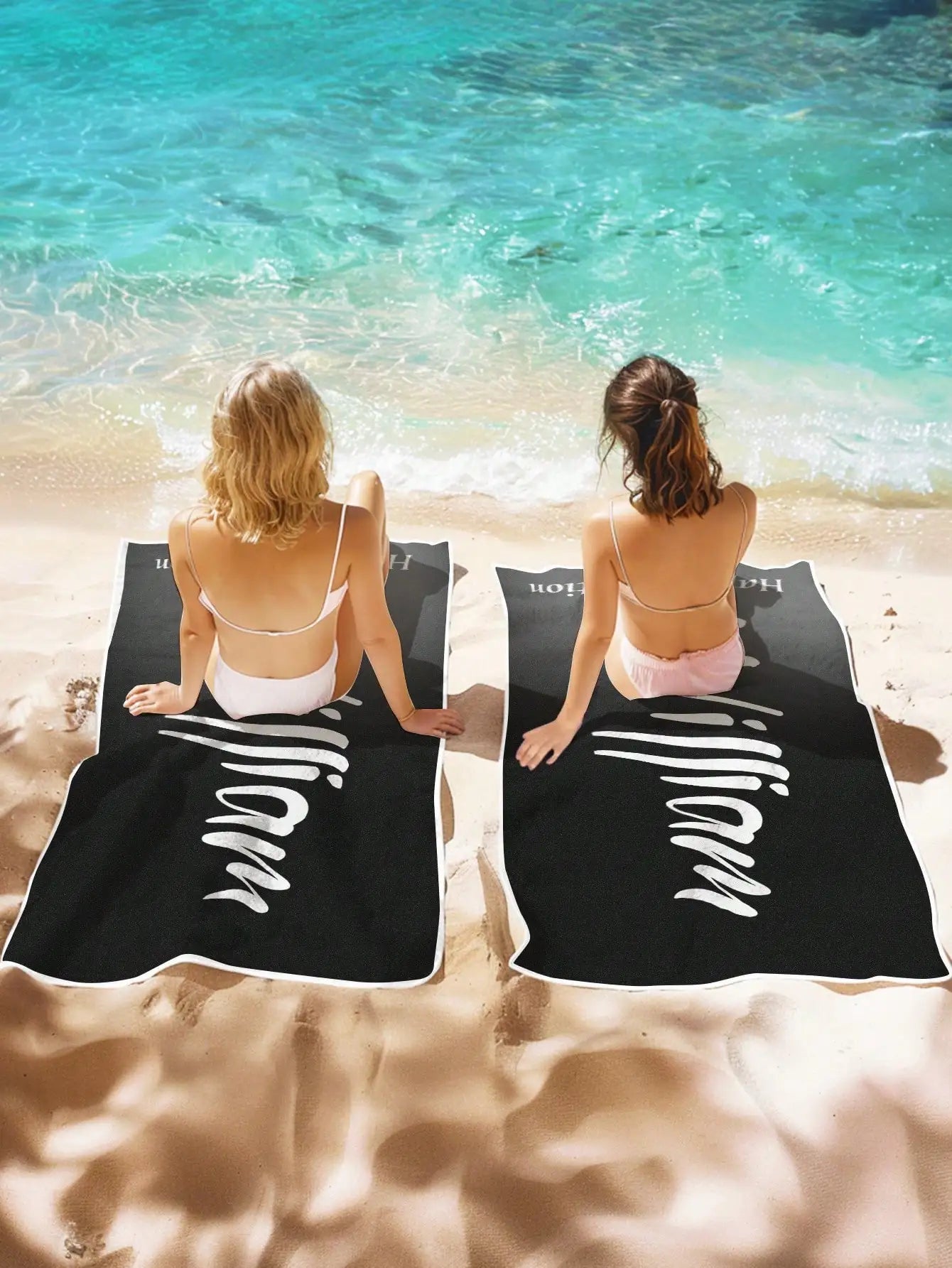 Custom Name Beach Towel | Personalized Gift for Men & Women Personalized Beach Towel Peaceful Pleasures Health and Wellness