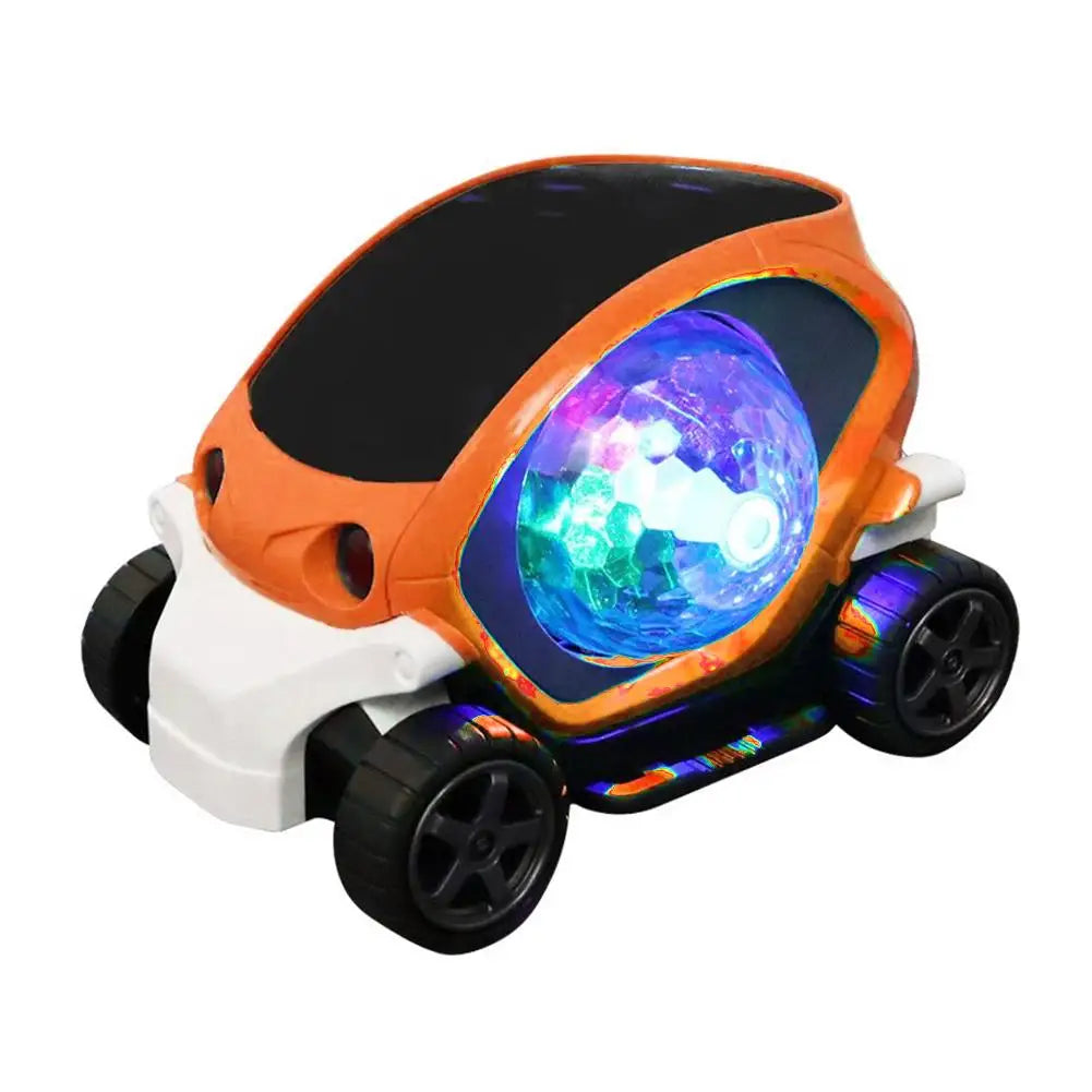Rotating Electric Toy Car Disco Ball Light Music Bump Go Obstacle