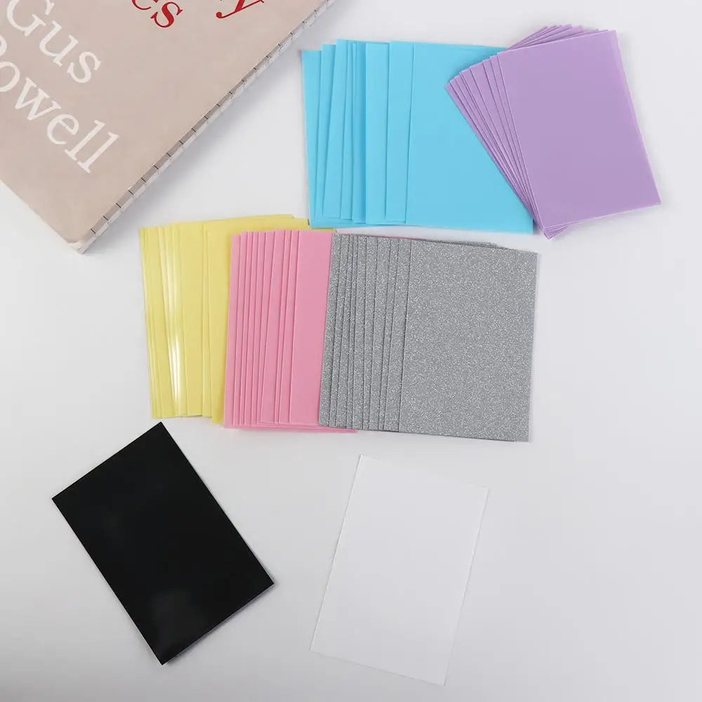 10pcs/set Card Bag Macaron Color Idol Photo Protective Cover DIY Pure Color Photo Cards Bag Two-layer Photo Card Film Idol Photo Peaceful Pleasures Health and Wellness