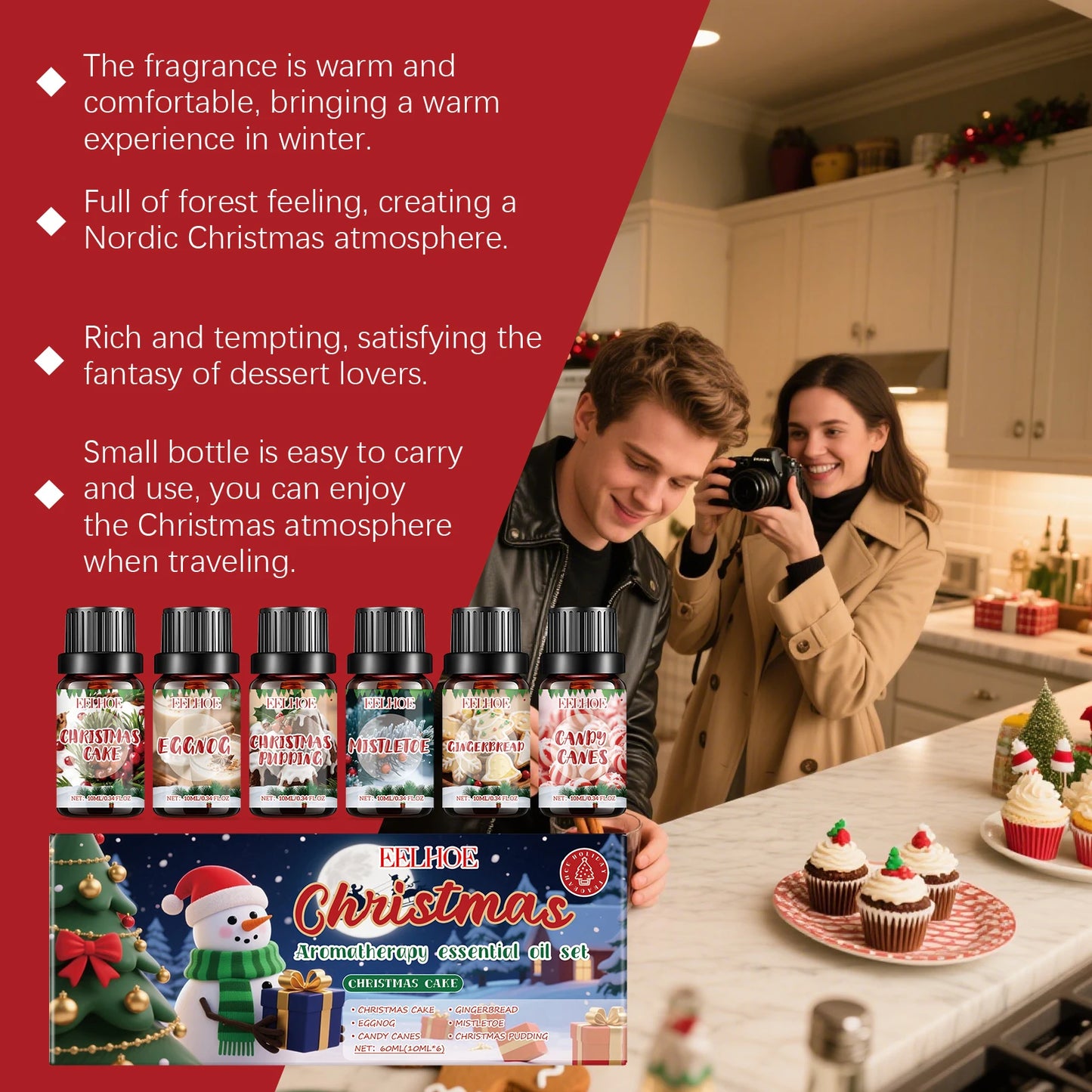 Christmas Essential Oil Set – 6 Festive Scents 6x10ml