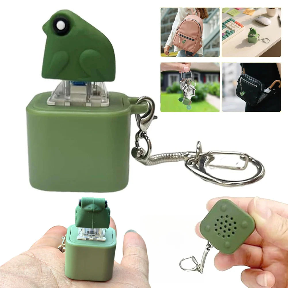 Frog Croaking Fidget Keychain | LED Lights & USB Rechargeable
