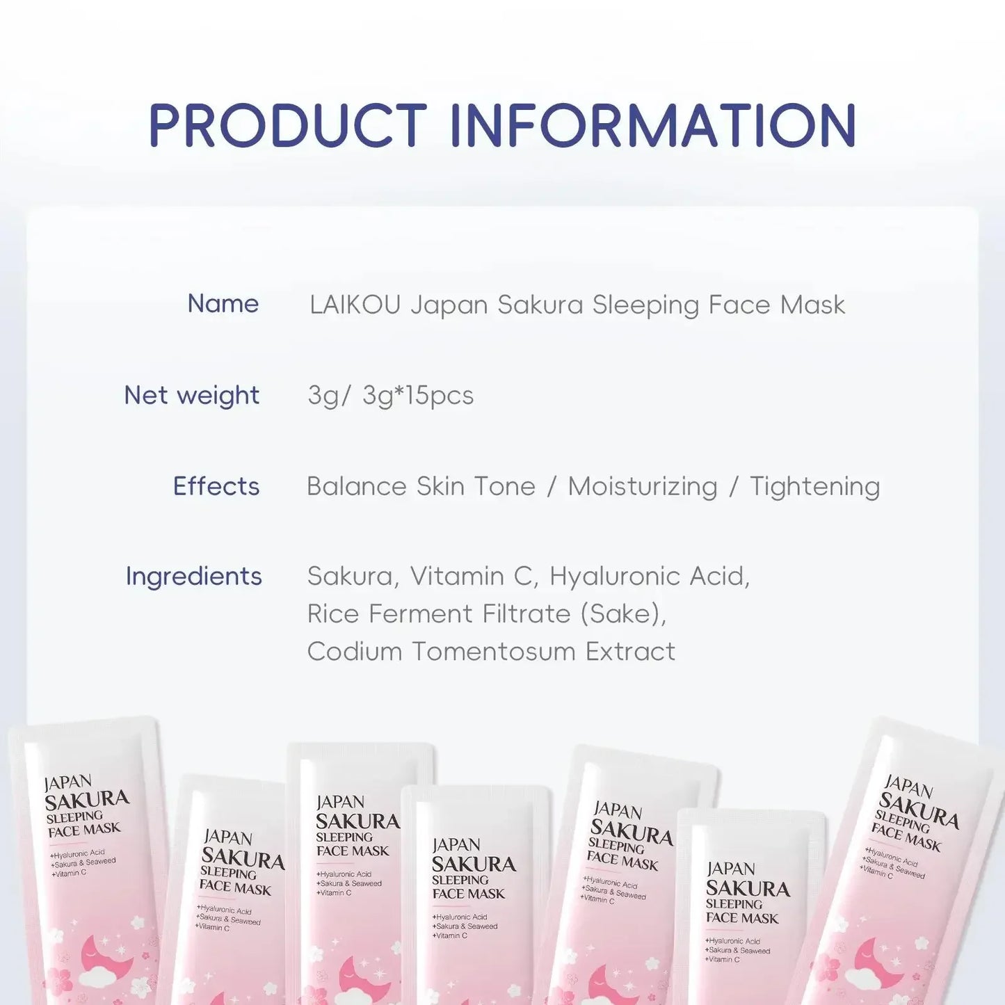LAIKOU Sakura Overnight Sleeping Mask – Hydrating & Brightening