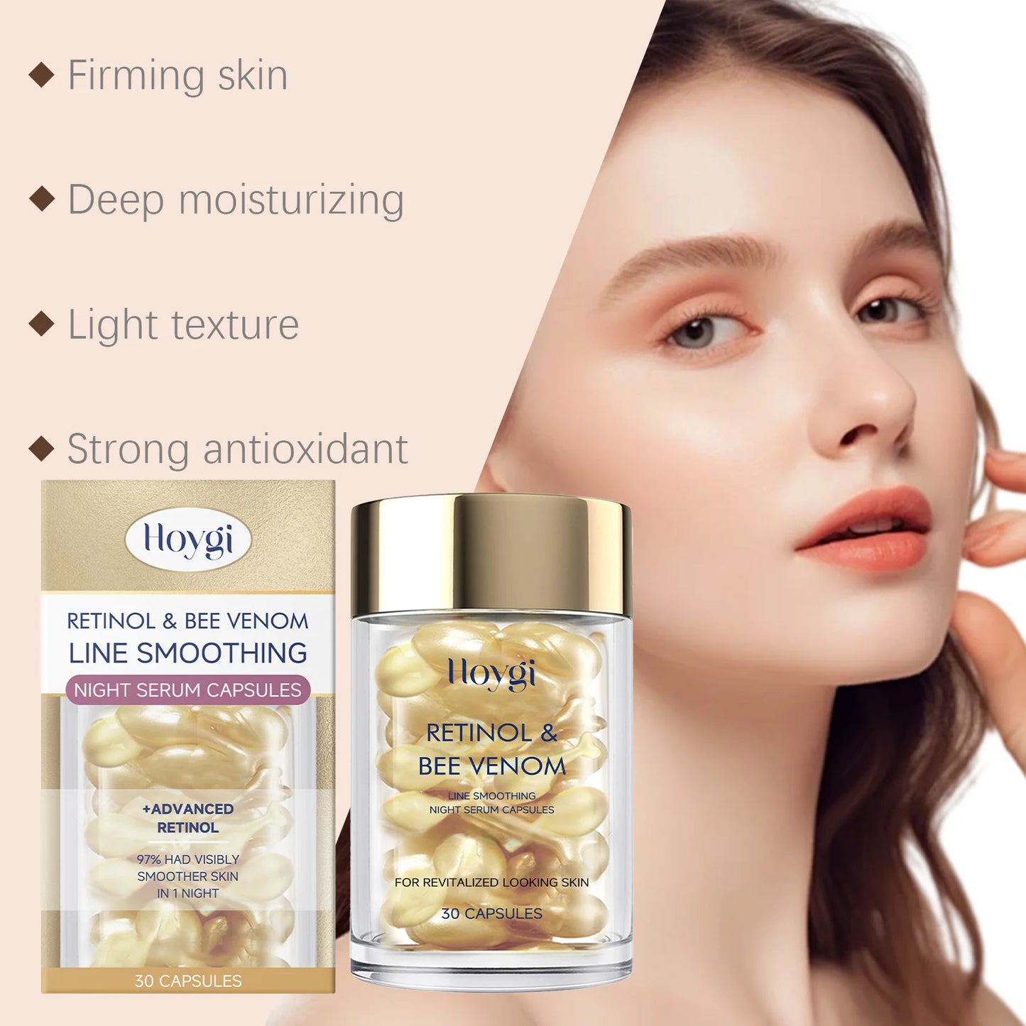 Retinol & Bee Venom Anti-Aging Night Serum Capsules (30 ct)