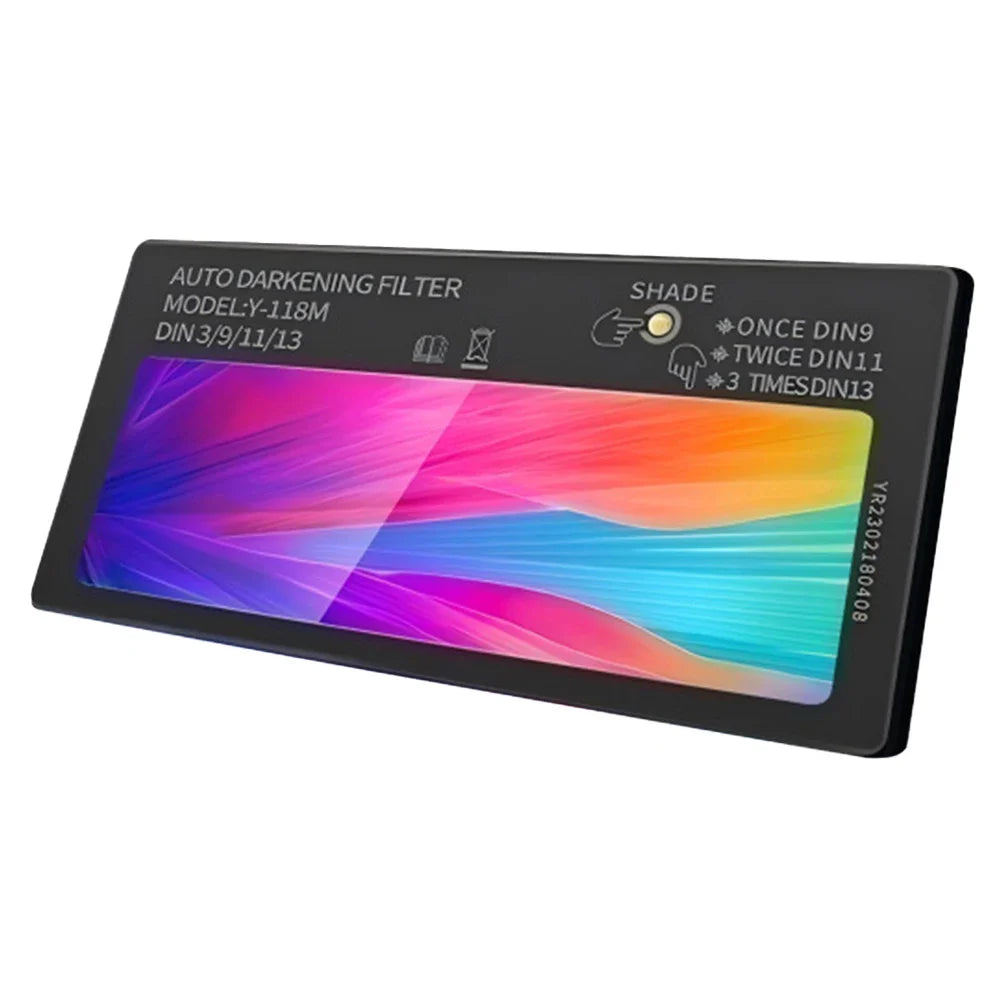 Auto-Darkening Welding Lens | 3-Level Solar LCD, 108x50mm