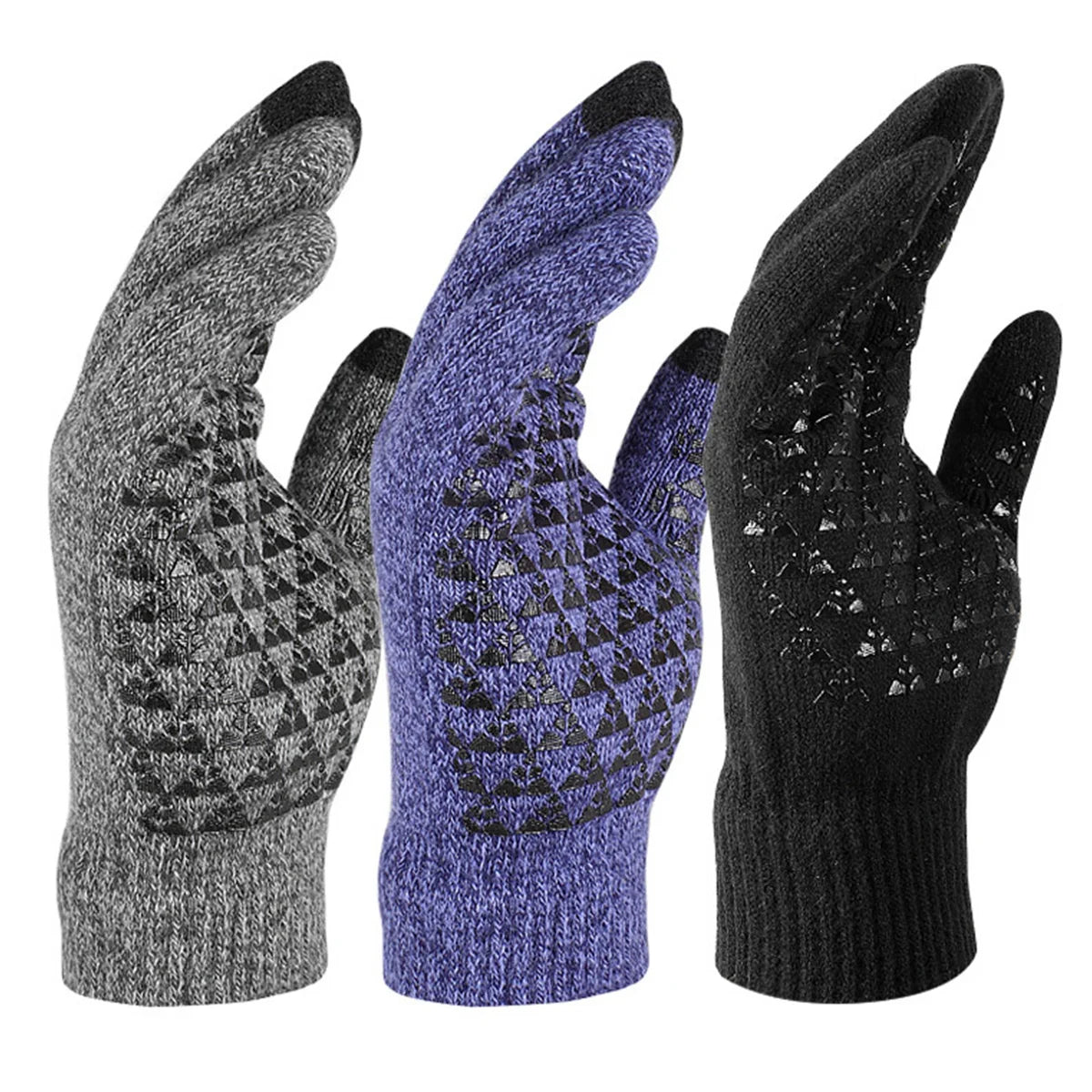 Velvet Touch Screen Winter Gloves – Anti-Slip Knit | Unisex