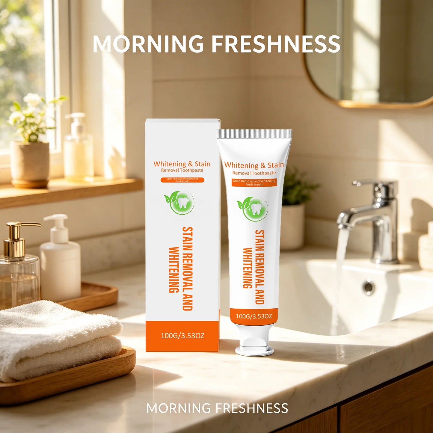 Whitening Stain Removal Toothpaste Remove Dental Plaque Freshing Eliminate Bad Breath Fragrance Gentle Cleaning Care Toothpaste Peaceful Pleasures Health and Wellness