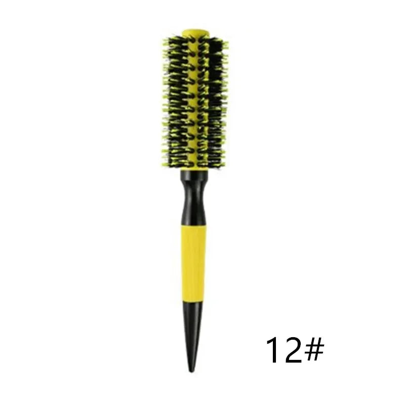 Wooden Round Boar Bristle Hair Brush | Ceramic Ionic Styling