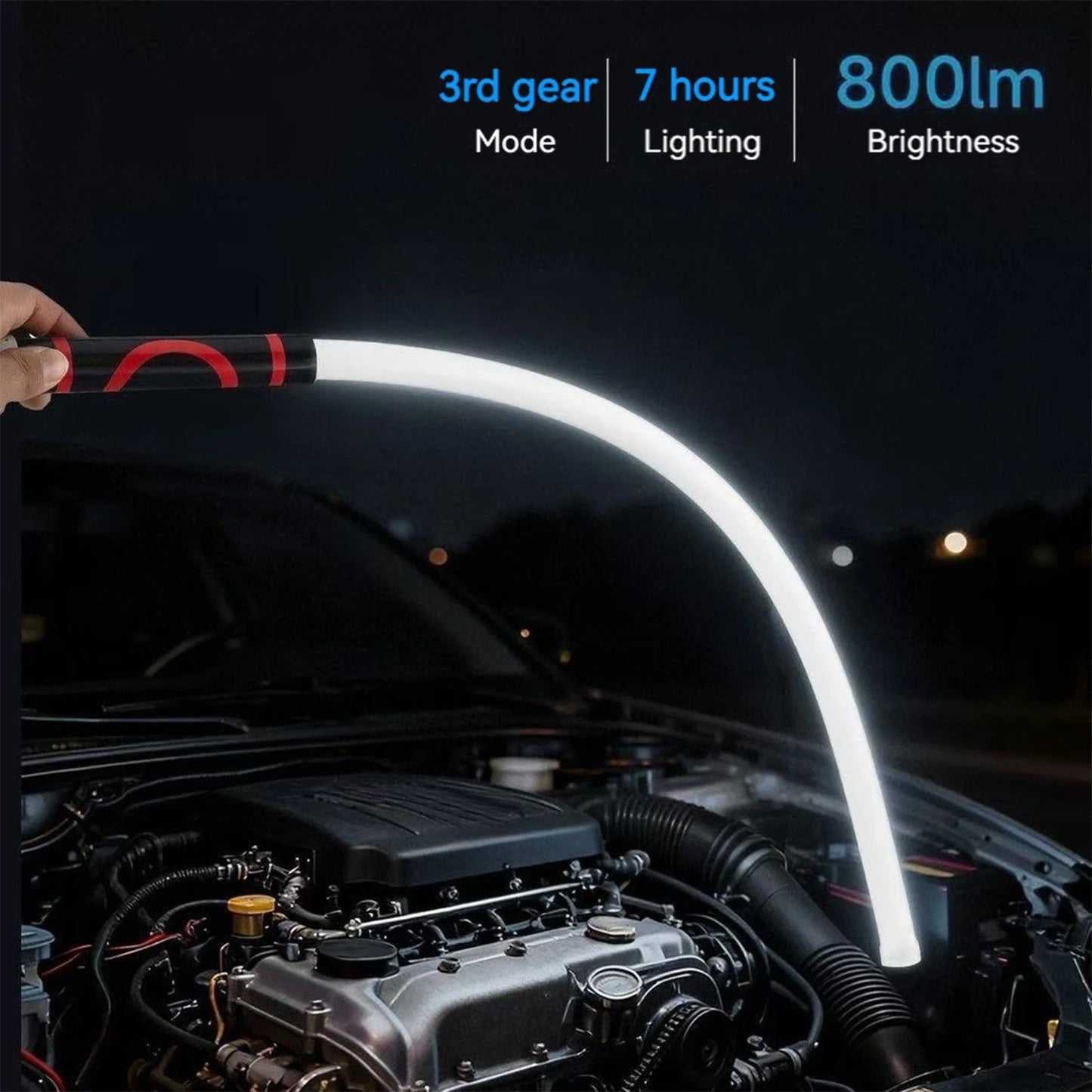 27Inch Flexible LED Flashlight Stick High Lumens Rechargeable Work Light for Car Repair Narrow Space Inspection Tool Peaceful Pleasures Health and Wellness