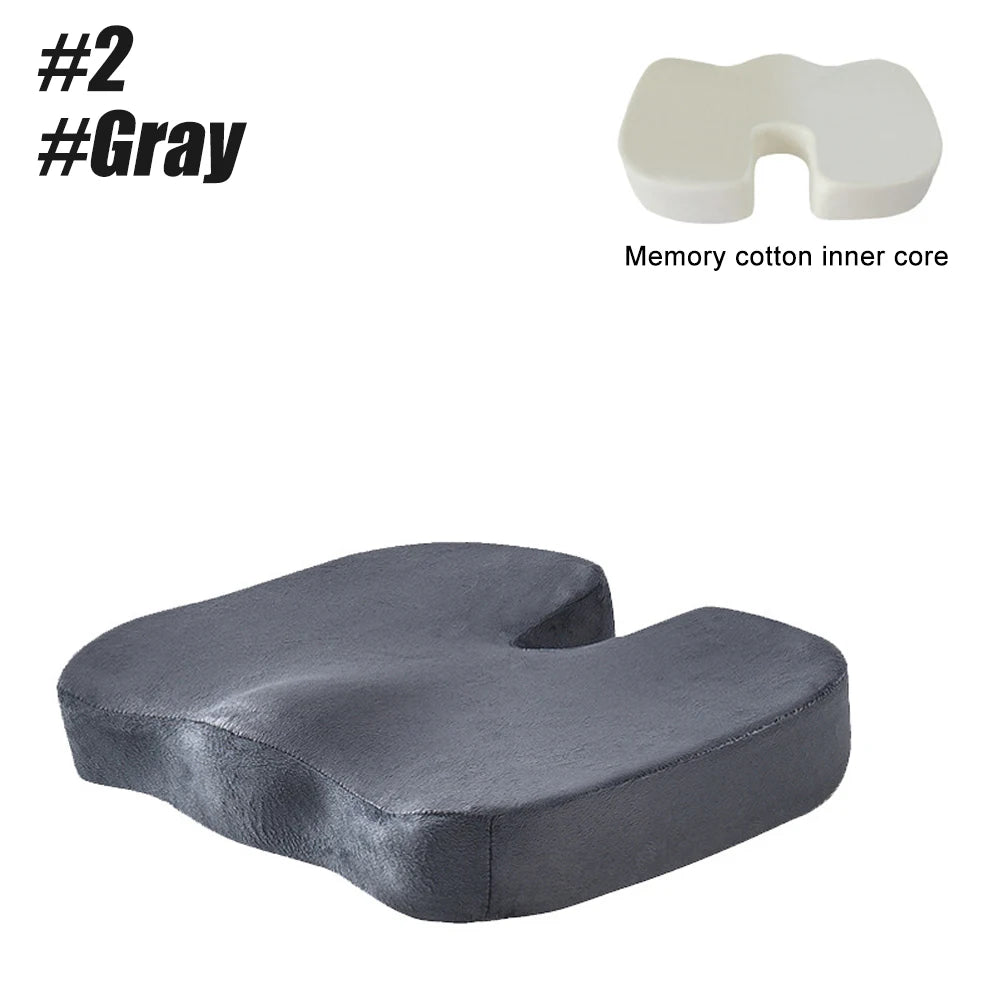 WEFITON Memory Foam Seat Cushion – Tailbone & Sciatica Relief Memory Foam Seat Cushion Peaceful Pleasures Health and Wellness 2-Gray-1PCS