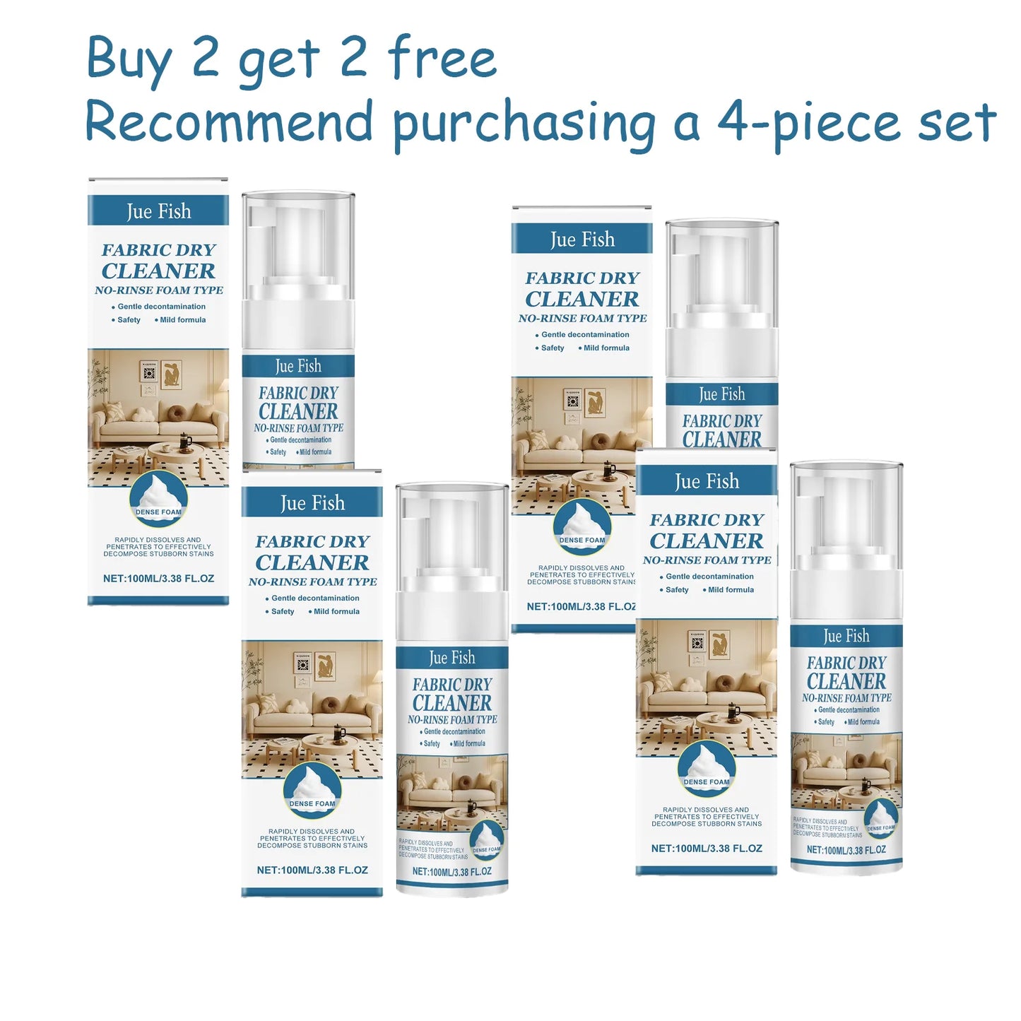 Jue Fish 100ml Fabric Sofa Cleaner | Upholstery Stain Remover