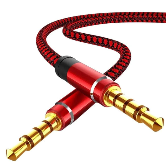 3.5mm Male to Male Aux Audio Cable 1.5m Braided | Car & Phone Aux Audio Cable Peaceful Pleasures Health and Wellness