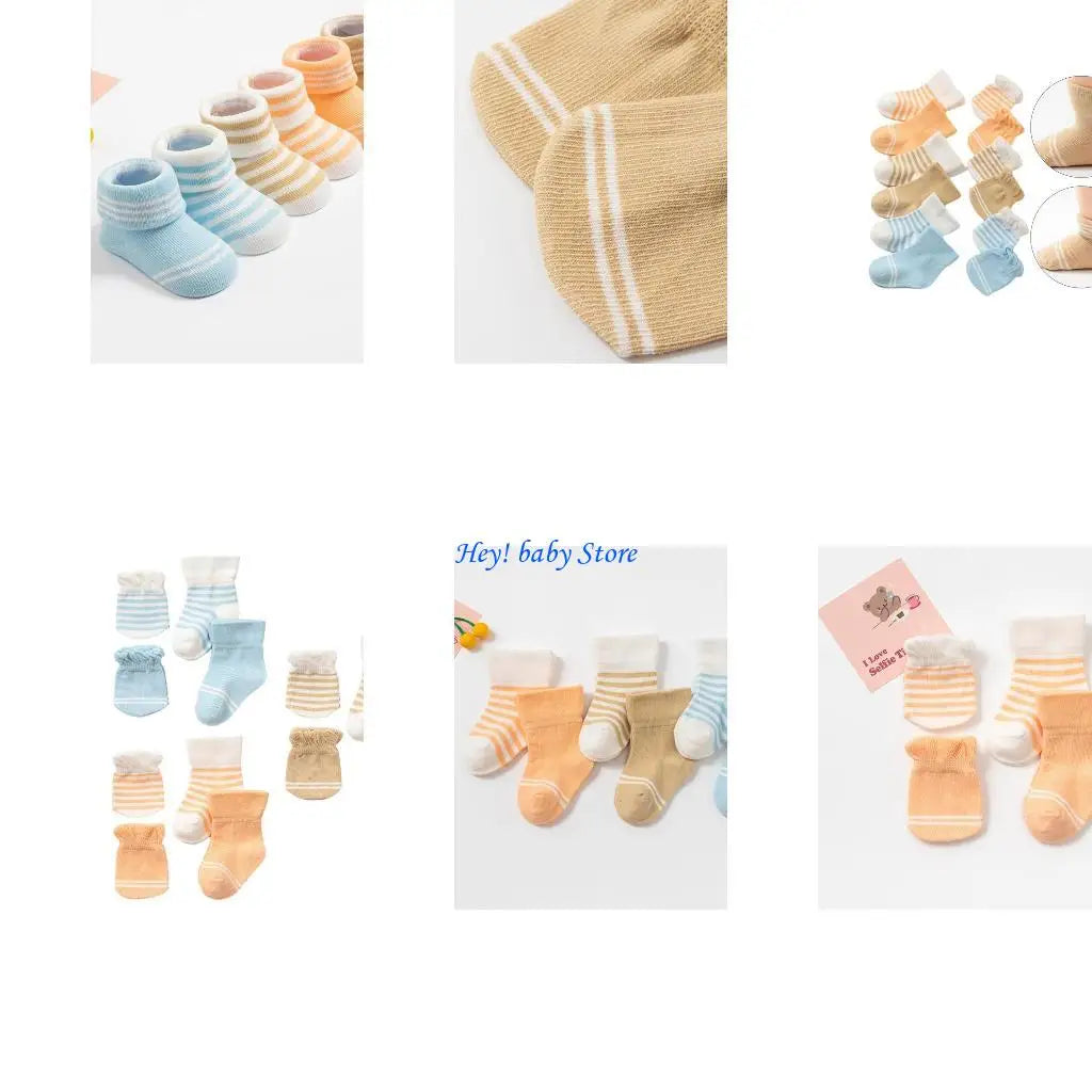 Newborn Baby Mittens & Socks 4-Pack | Soft Cotton 0–12 Mo
