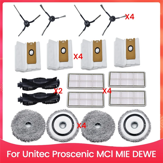 Y51A-For Unitec Proscenic Mcl MIE DEWE Robot Vacuum Cleaner Accessories Replacement Main Side Brush Hepa Filter Mop Cloth Peaceful Pleasures Health and Wellness As Shown