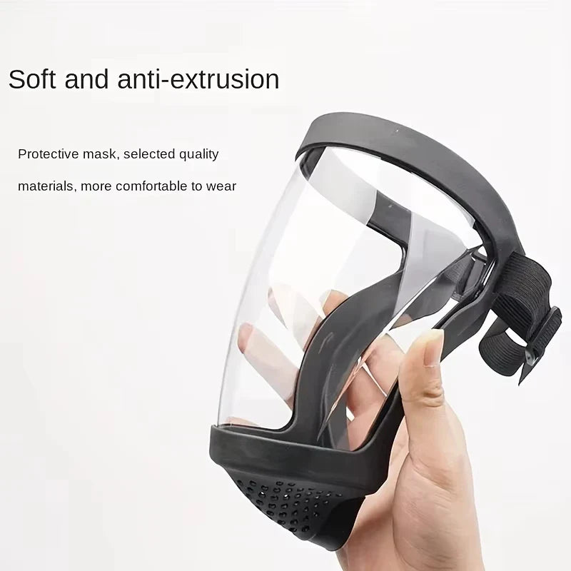 Full-Face Transparent Safety Shield | Reusable Adjustable Mask