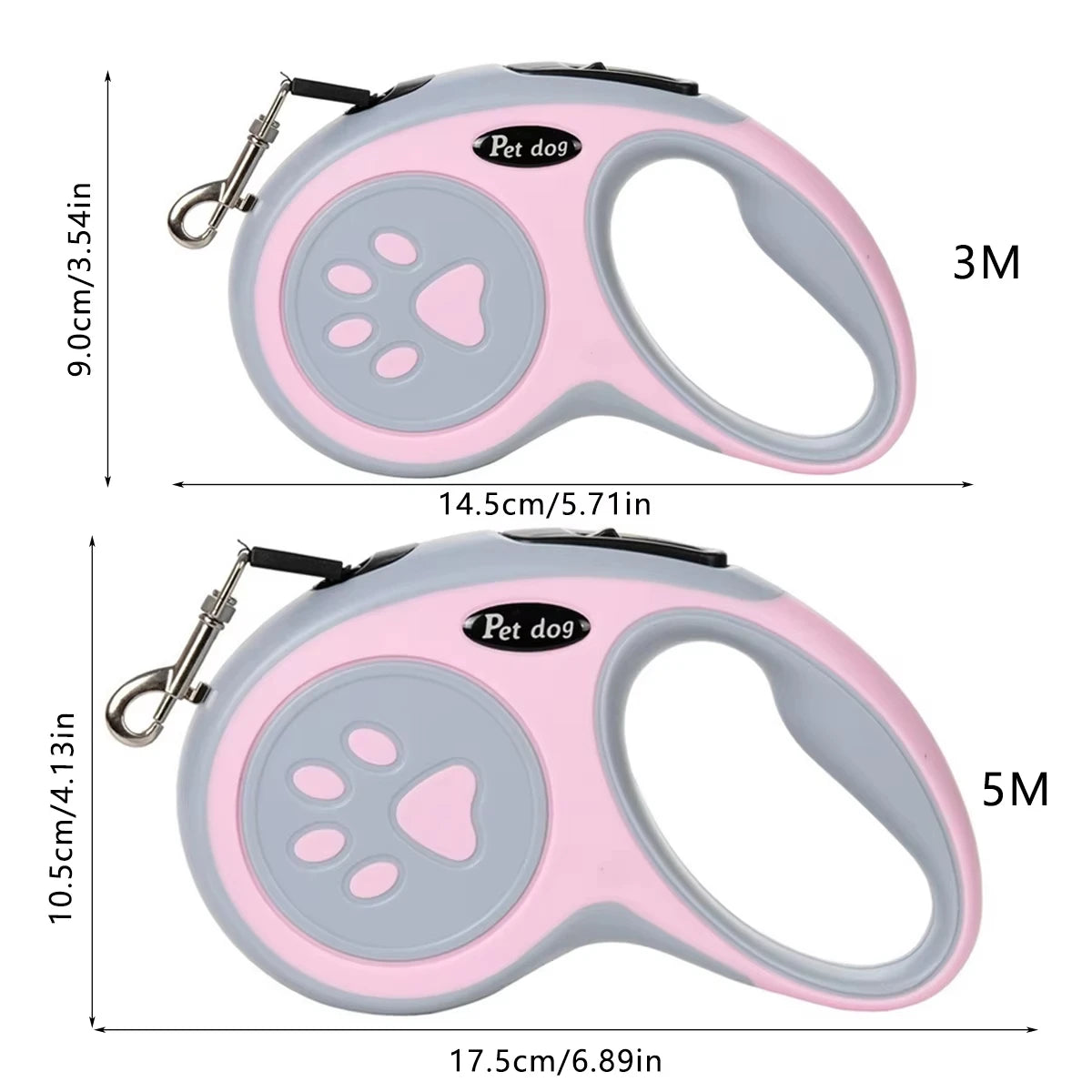 Retractable Dog Leash 3m 5m Dog Paw Design Strong Nylon Rope For Small Medium Large Dogs Puppy Yorkies Outdoor Walking Pet Peaceful Pleasures Health and Wellness