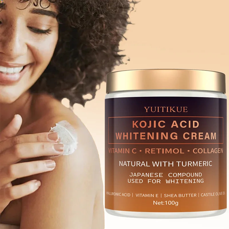 Kojic Acid Whitening Cream 100g | Vitamin C & Turmeric Brightener Skin Brightening Cream Peaceful Pleasures Health and Wellness