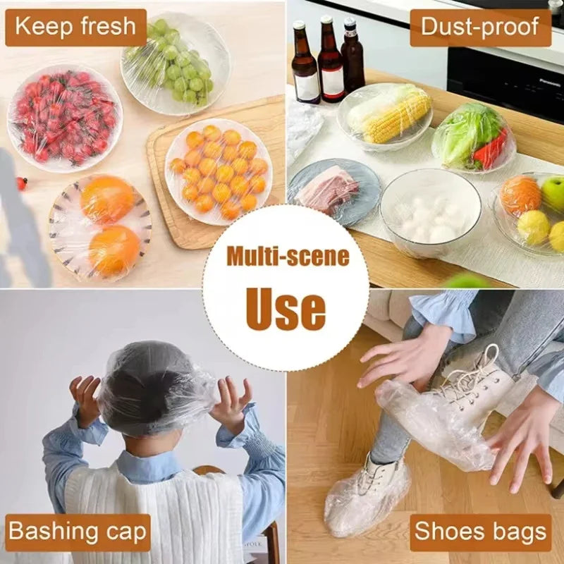 Disposable Shower Caps 100-Pack – Waterproof Elastic Hair Cover