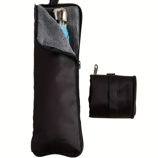 Microfiber Umbrella Storage Bag, Black Folding Umbrella Carrier with Handle and Hanging Loop, Hand Washable - Single Pack，1 PC Peaceful Pleasures Health and Wellness