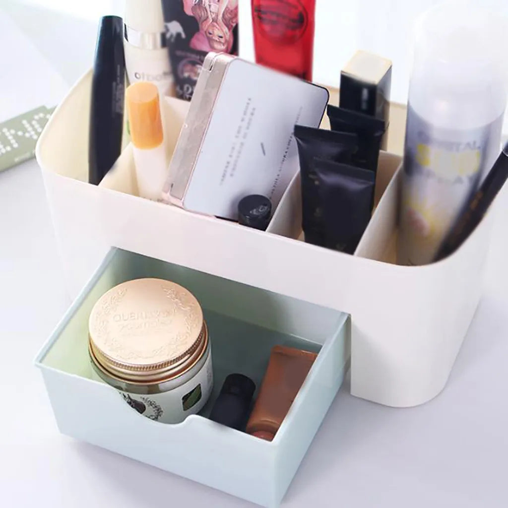 Double Layer Makeup Organizer with Drawers – Cosmetic & Jewelry Box