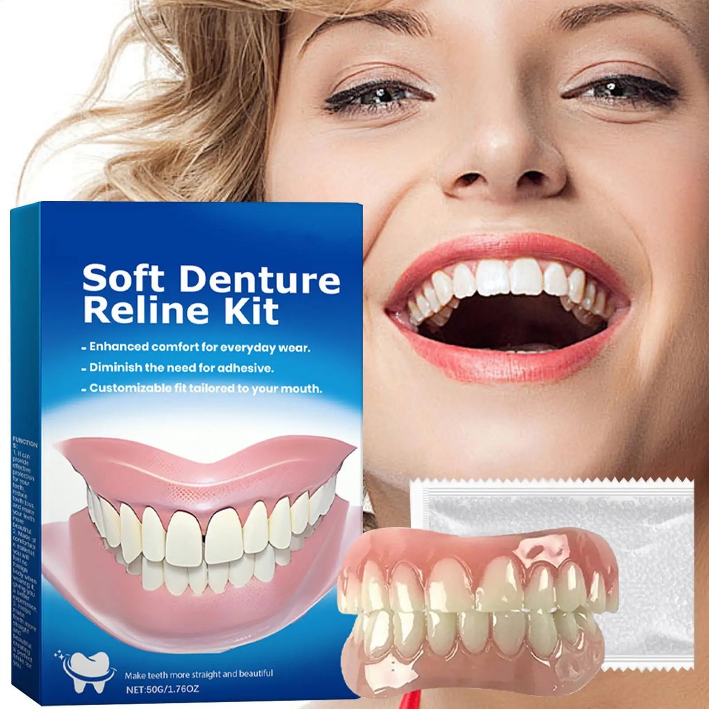 Silicone Denture Kit – Soft Flexible Upper & Lower Teeth Set