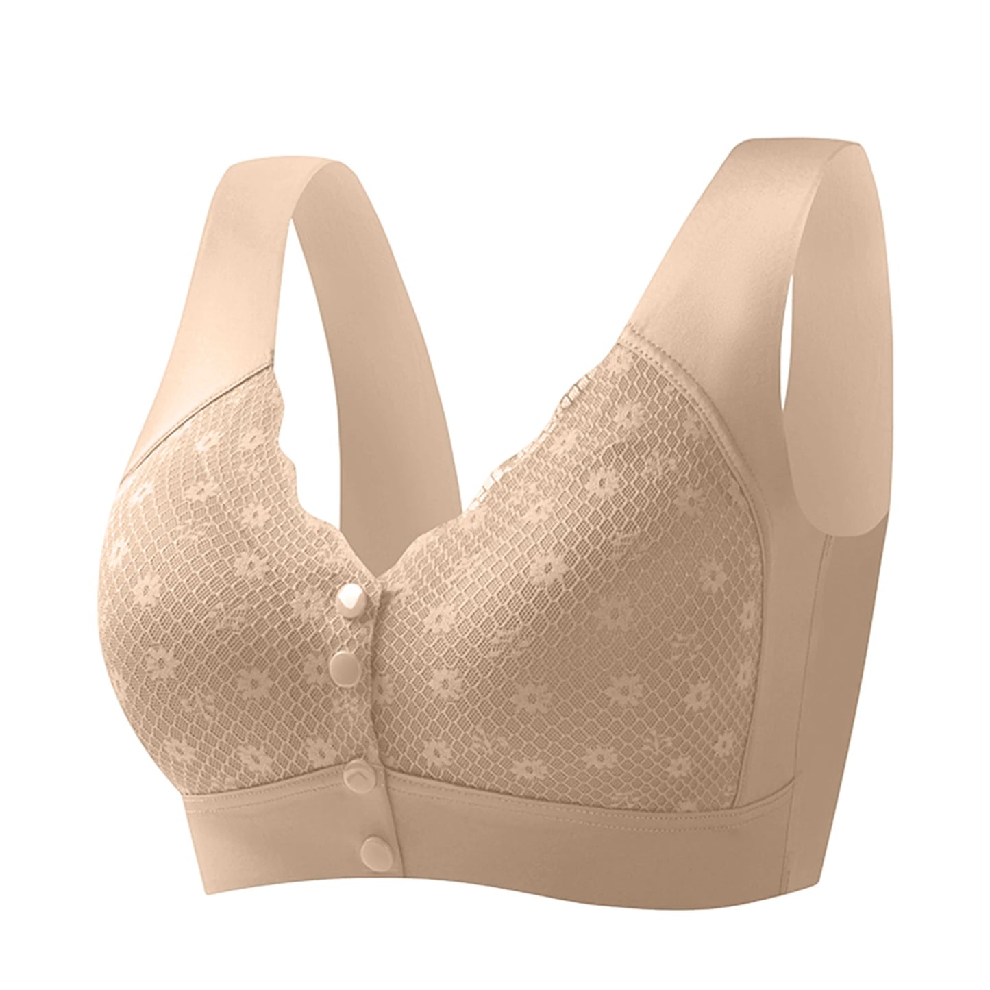 Mom's Lace Bra Wireless Front Closure Women's Underwear Brand Flagship Store Gathered No Steel Ring Comfortable Home Clothes Peaceful Pleasures Health and Wellness Complexion 44