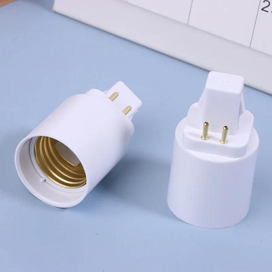 3PCS 4 Pin Conductive G24 To E26/E27 Socket Adapter G24Q Lamp Base Adapter G24Q To Medium Light Socket Converter Peaceful Pleasures Health and Wellness Default Title
