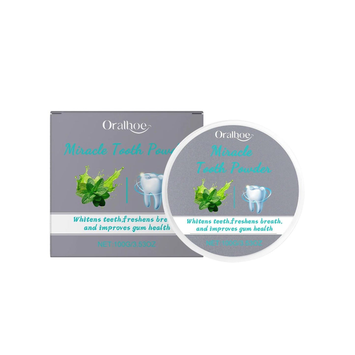 Oralhoe Mint Tooth Powder | Whitening, Fresh Breath & Stain Removal